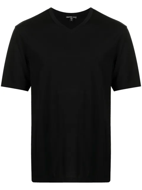James Perse Lotus V-neck T-shirt Black MELJ3248