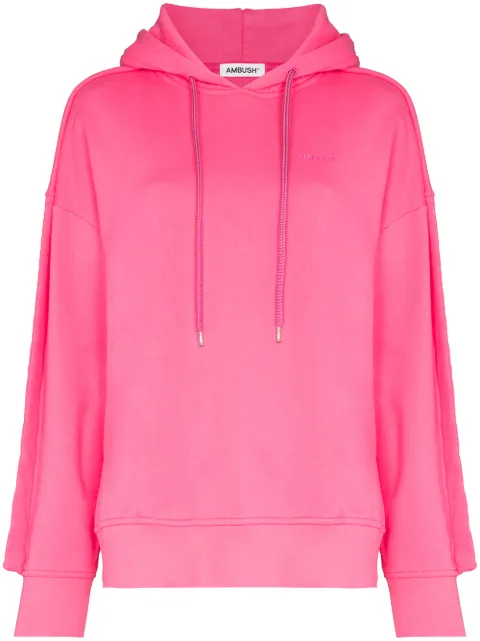 AMBUSH embroidered logo hoodie Pink BWBB006F21FLE0013030