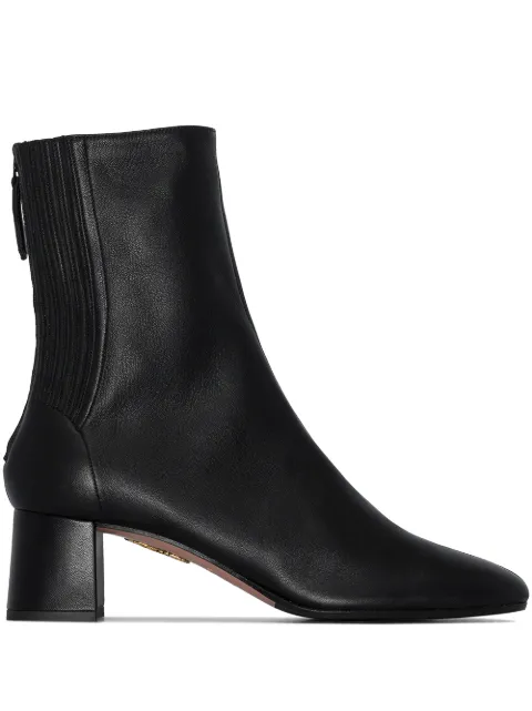 Aquazzura Saint Honore 50mm leather boots Black SHOMIDB0NAP000