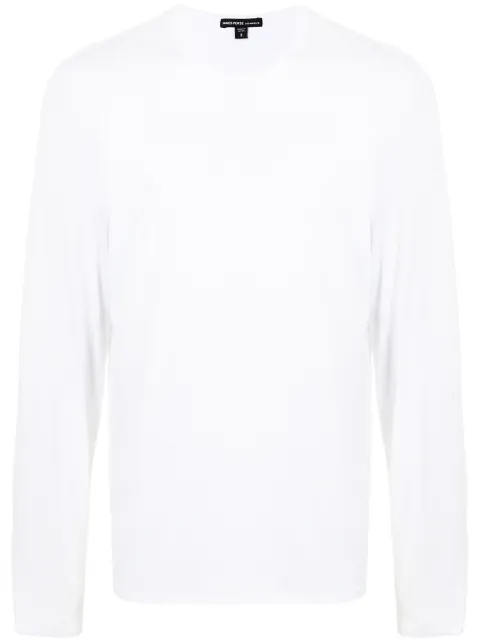James Perse Luxe Lotus jersey crew neck top White MELJ3246
