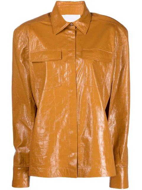 REMAIN oversized leather jacket Brown RM162