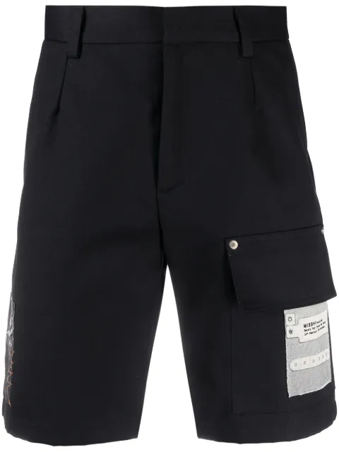 MISBHV Recordings patch-detail utility shorts Black 021M117