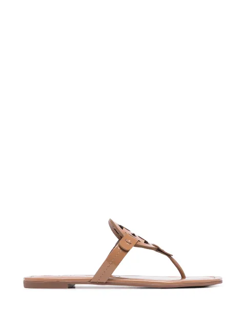 Tory Burch Miller laser-cut logo sandals Brown 767342