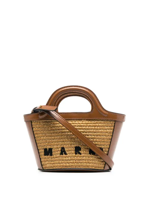 Marni micro Tropicalia logo-embroidered bag Brown BMMP0067Q0P3860