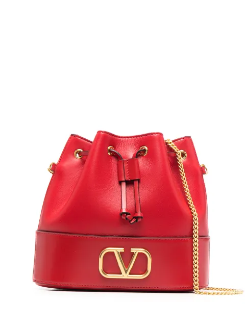 Valentino Garavani mini VLogo signature bucket bag in nappa leather Red WP0T83HPF