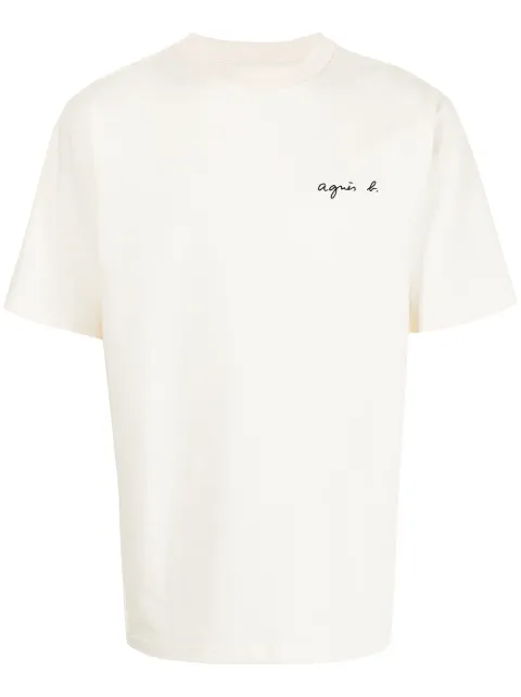agnès b. embroidered logo print T-shirt White EAC9JEJ3