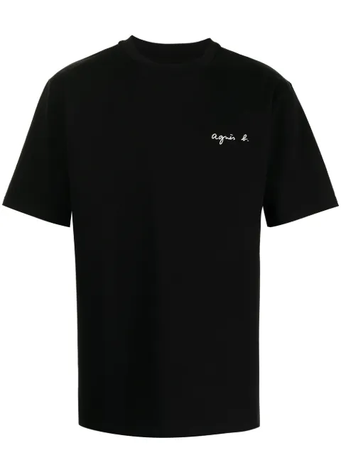 agnès b. logo-embroidered cotton T-shirt Black EAC9JEJ3