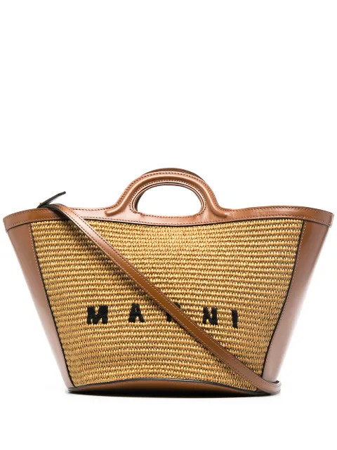 Marni small Tropicalia logo-embroidered bag Neutrals BMMP0068Q0P3860