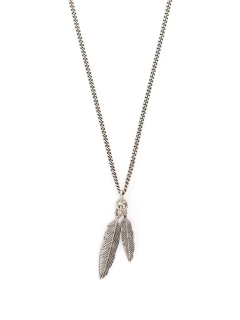 Emanuele Bicocchi twin feather pendant necklace Gold EAP3SILVER