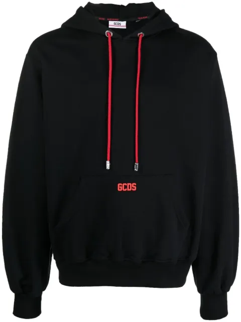 GCDS logo-print cotton hoodie Black CC94M021002