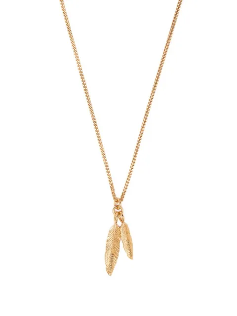 Emanuele Bicocchi Twin feather pendant necklace Gold EAP3G