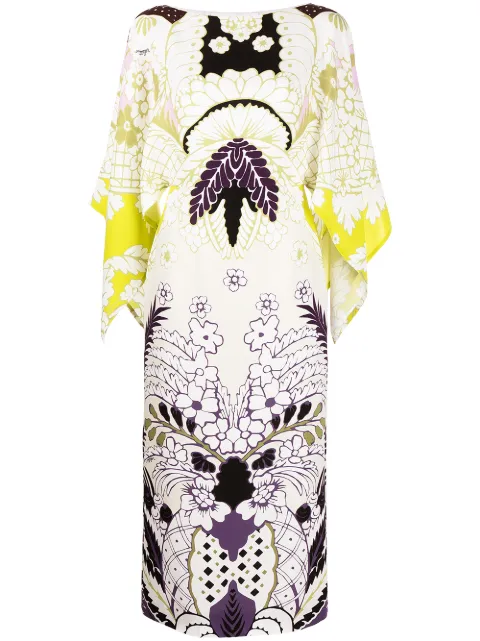 Valentino Garavani Tropical Word Arazzo kaftan dress White BVAV8067G