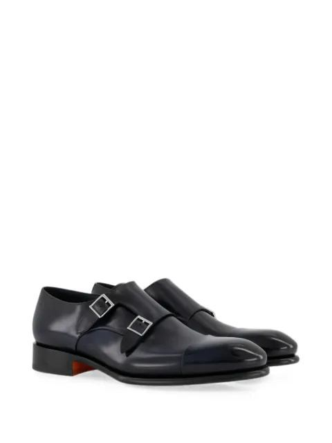 Santoni double-buckle monk shoes Blue MCCR11652MC1HVVD