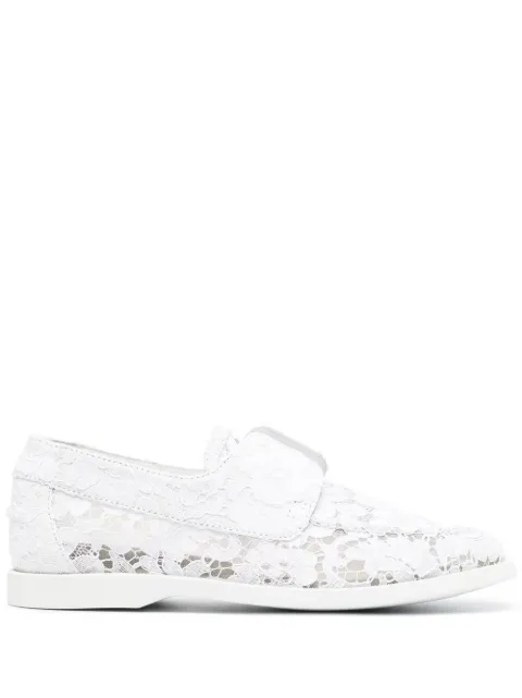 Le Silla Claire floral lace loafers White 5194S020M1PPLAC