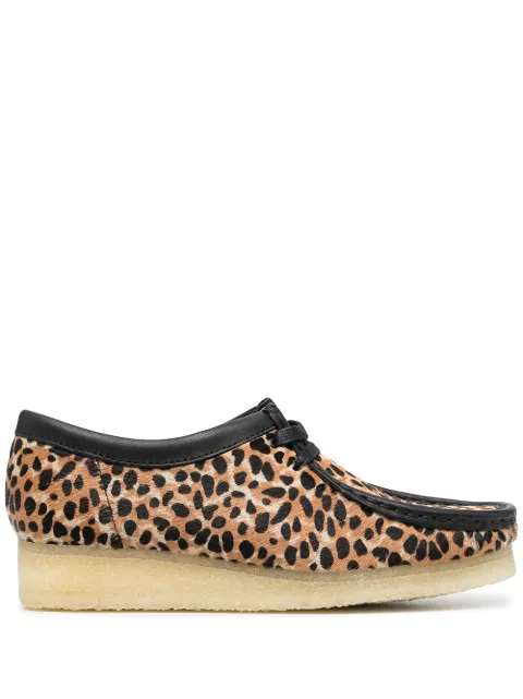 Clarks Originals Wallabee leopard-print shoes Brown 26160033
