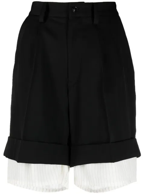 Y's layered tailored shorts Black YDP02100