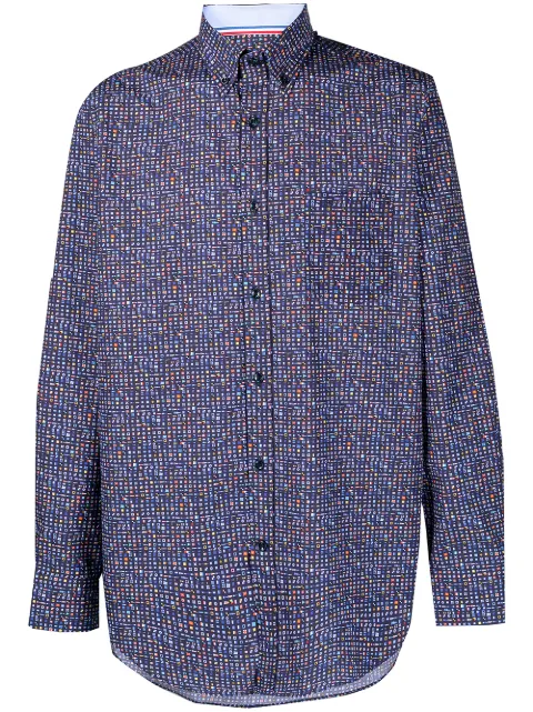 Paul & Shark flag-print cotton shirt Blue 21413390