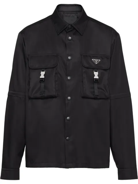 Prada Re-Nylon triangle-logo shirt Black SC548SOOO1WQ8