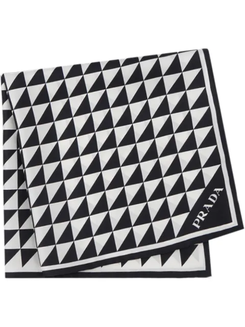 Prada triangle-logo twill scarf Black 1FF0042DTP