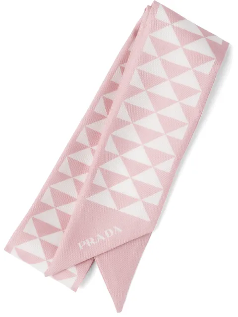 Prada triangle-logo twill scarf Pink 1FF0082DTP