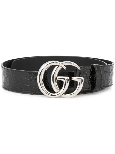 Gucci GG crocodile embossed belt 400593E7I0P