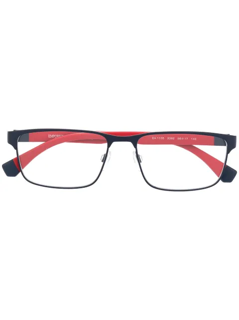 Emporio Armani two-tone embossed logo glasses Blue EA1105