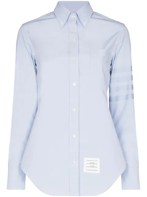 Thom Browne logo patch buttoned shirt Blue FLL005A06496