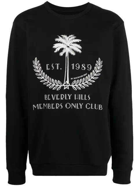 Ih Nom Uh Nit embroidered Palm motif sweatshirt Black NUS18209