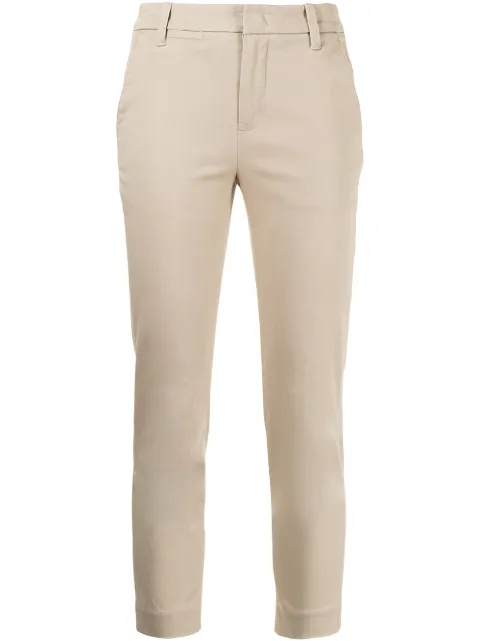 Vince cropped stretch-cotton trousers Brown VR72821558