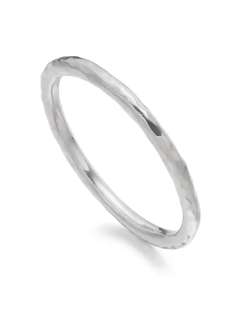 Monica Vinader Siren hammered ring Silver SSRGHAMMNON