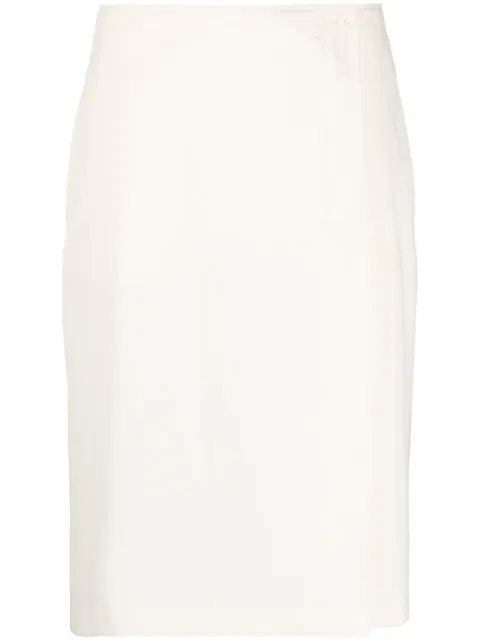 ASPESI wrap-front midi skirt Neutrals 22012088