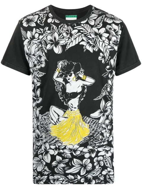 Moschino Pre-Owned 1990s hula-print T-shirt Black MM320HN