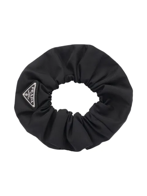 Prada triangle-logo scrunchie Black 1IF0152DMI
