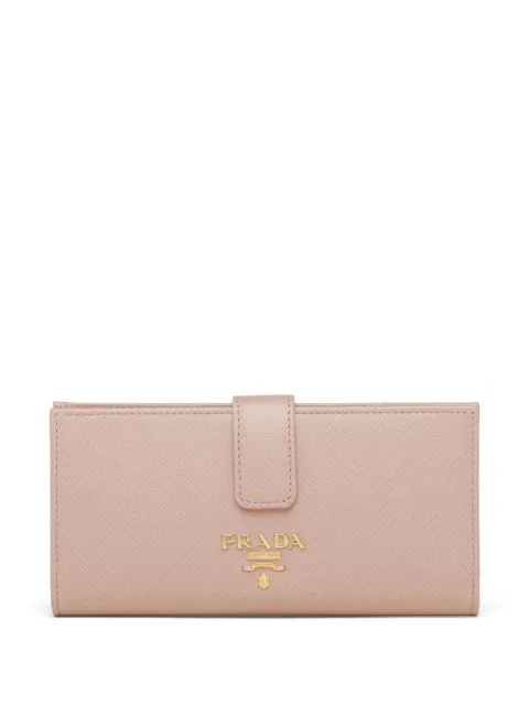 Prada large logo leather wallet Pink 1MV025QWA