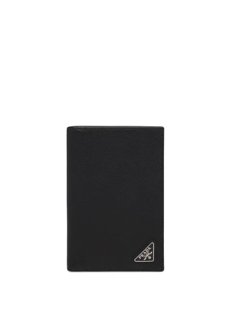 Prada logo-appliqué passport holder Black 2MV017QHH