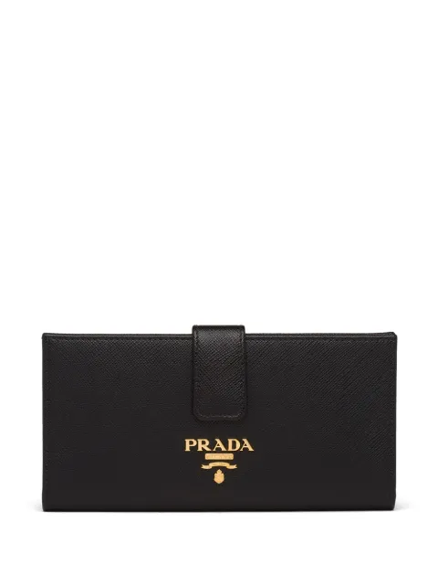 Prada large logo plaque wallet Black 1MV025QWA