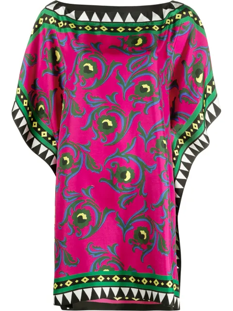La DoubleJ floral print silk mini dress Pink DRE0223SIL006CRW0003