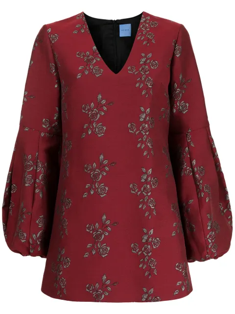 Macgraw jacquard rose-embroidery minidress Red FT0015W