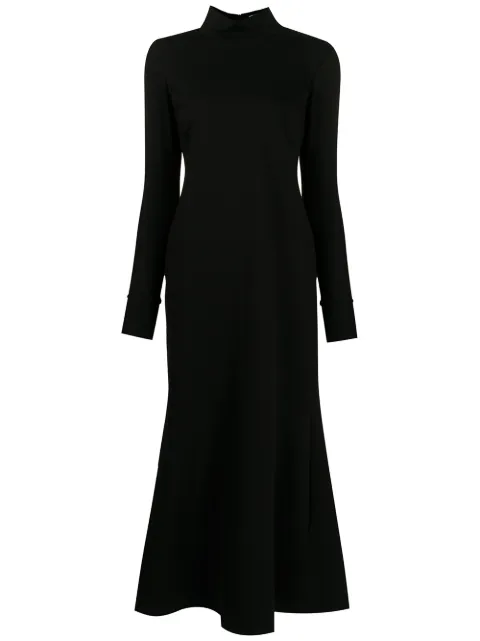 Macgraw high-neck flared midi dress Black FT0016