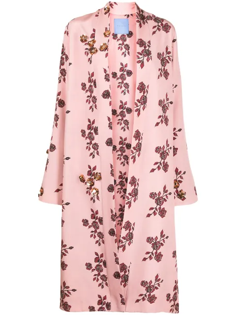 Macgraw St Peters floral-print silk robe Pink FT0014P