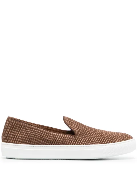 Fratelli Rossetti woven-detail loafers Brown 46055