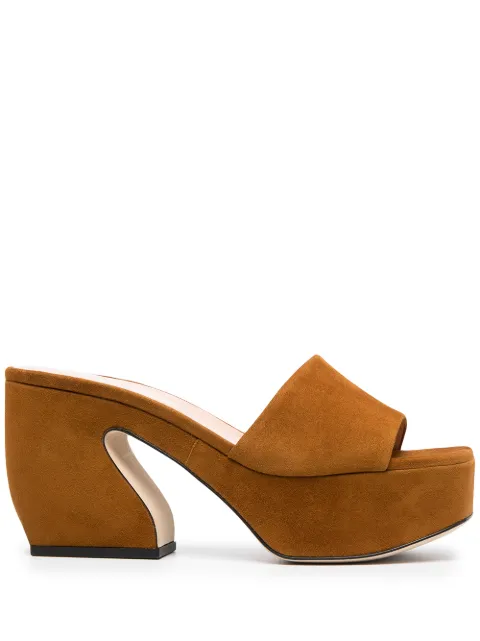Si Rossi chunky-heel suede sandals Brown A93760MCAM33