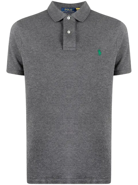 Polo Ralph Lauren logo-patch short-sleeved polo shirt Grey 710782592002