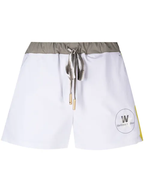 Lorena Antoniazzi side-stripe track shorts White P2157PA0242566