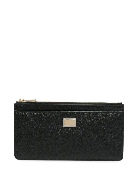 Dolce & Gabbana large calfskin card holder with branded plate Black BI1265A1001