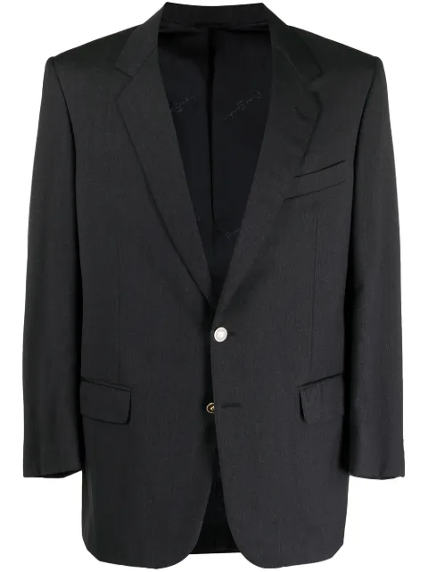 Pierre Cardin Pre-Owned 1990s contrasting lapel blazer Grey PCARD320I