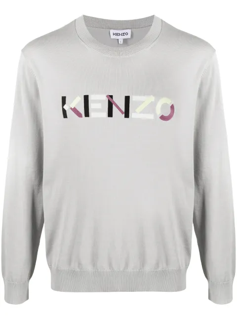 Kenzo logo-embroidered jumper Grey FB55PU5893LA