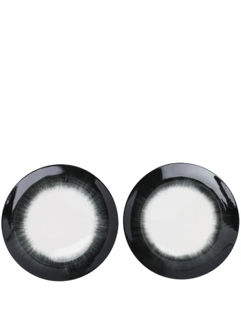 Ann Demeulemeester set of 2 two-tone plates Black B4019319