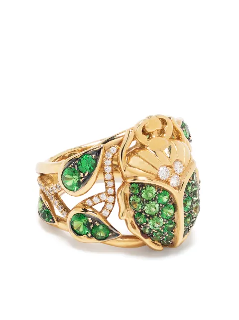 Aurelie Bidermann 18kt yellow gold Scarab tsavorite and diamond ring Gold BEEBA01GYG