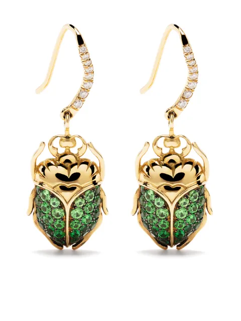 Aurelie Bidermann 18kt yellow gold Scarab tsavorite and diamond earrings Gold BEEBO03PGV11YG
